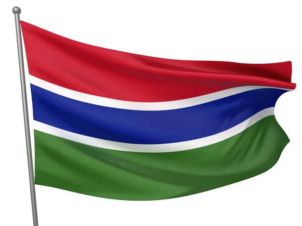 Государственный флаг Гамбии — стоковое фото