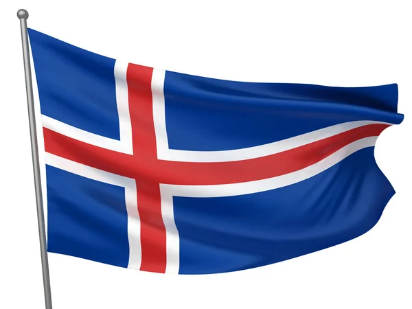 Islandská vlajka národní — Stock fotografie