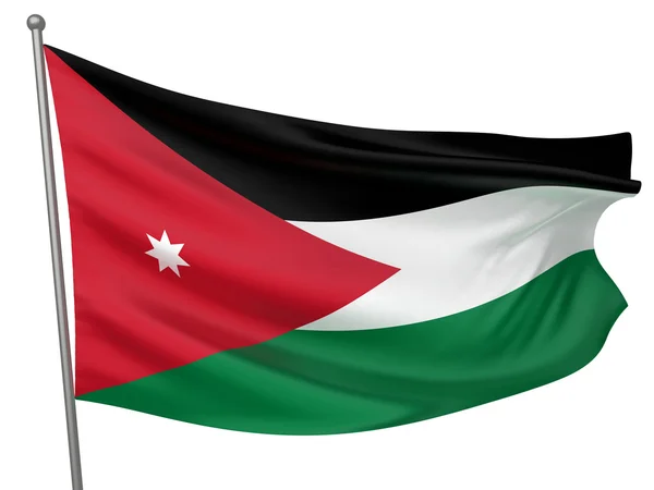 Národní vlajka Jordánska — Stock fotografie