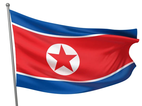 韓国、北朝鮮の国旗 — ストック写真