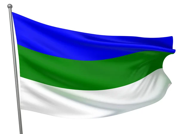 Государственный флаг Коми — стоковое фото
