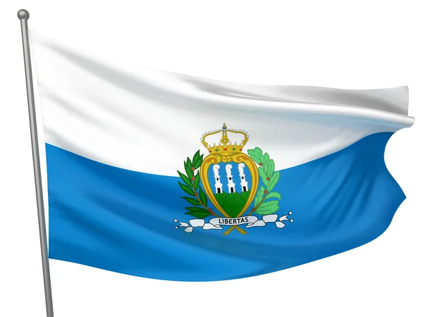Nationale vlag van San marino — Stockfoto