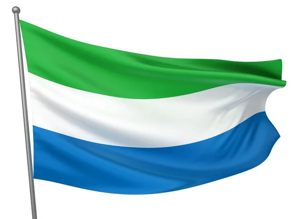 Bandeira Nacional da Serra Leoa — Fotografia de Stock