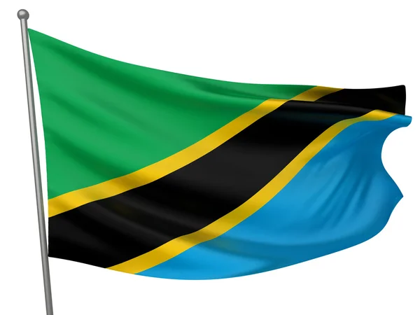 Národní vlajka Tanzanie — Stock fotografie