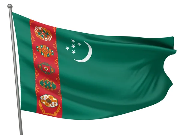 Bandeira nacional do Turquemenistão — Fotografia de Stock