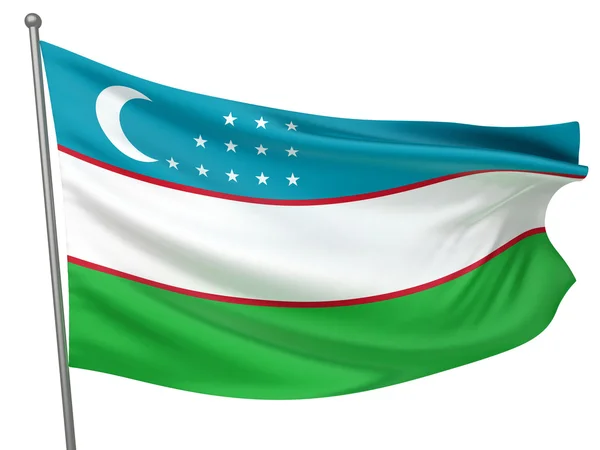 Bandeira Nacional do Uzbequistão — Fotografia de Stock