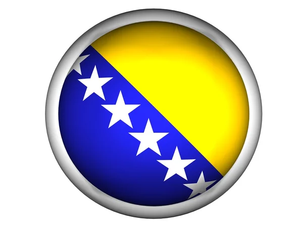 Nationella flagga i Bosnien och Hercegovina — Stockfoto