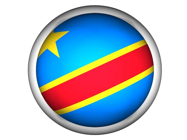 Národní vlajka Demokratické republiky Kongo. — Stock fotografie