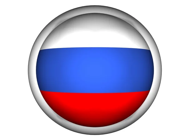 National Flag of Russia | Button Style | — Zdjęcie stockowe