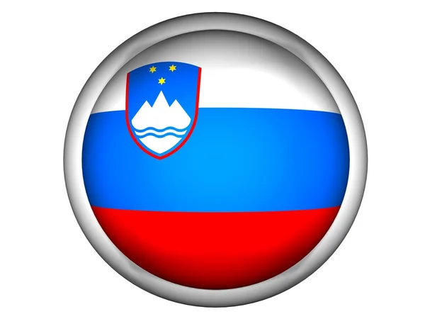 Bandera de Eslovenia Estilo Botón — Foto de Stock