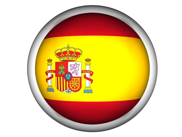 National Flag of Spain | Button Style | — 图库照片