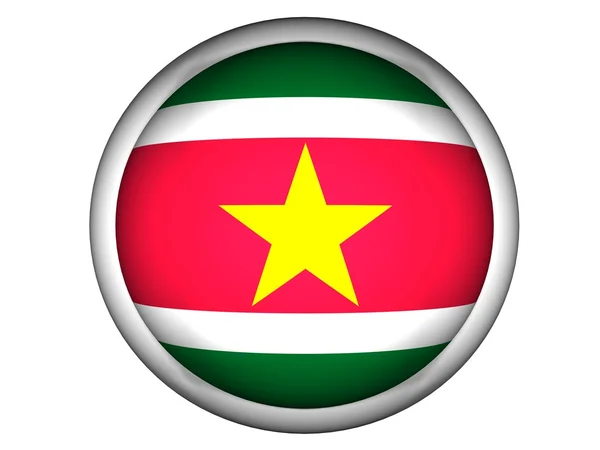 National Flag of Suriname | Button Style — Stock Photo, Image