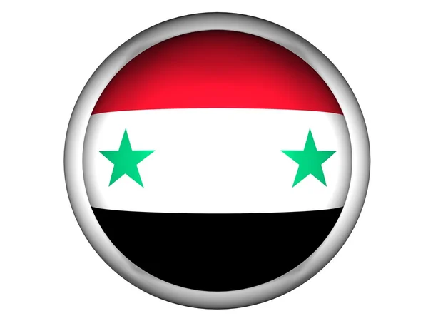 National Flag of Syria | Button Style | — Stok fotoğraf