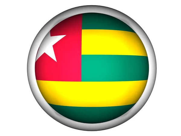 National Flag of Togo | Button Style | — Stock fotografie