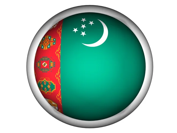 National Flag of Turkmenistan — Stock Photo, Image