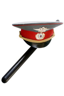 Cap of a police officer and PR-73 clipart