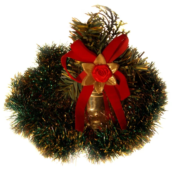 Christmas decoration in green tinsel. — Stock Photo, Image