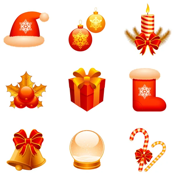 Vector Christmas icons. — Stock Vector