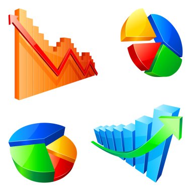 Vector graphs and pies. clipart