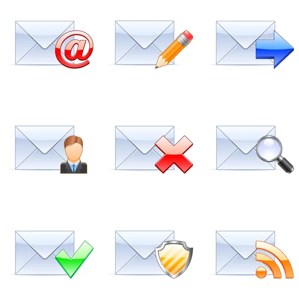 Icone e-mail vettoriali . — Vettoriale Stock