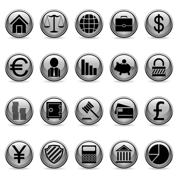 Διανυσματικά κουμπιά επιχειρήσεις και τη χρηματοδότηση. — Διανυσματικό Αρχείο