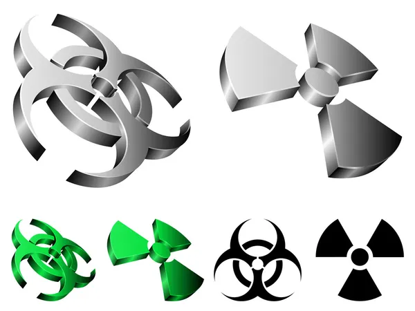 Biohazard and radiation signs. — Stock Vector