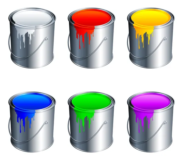 Paint buckets. — Stock Vector