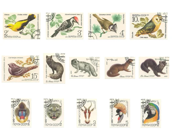 Cancelado sellos con animales —  Fotos de Stock