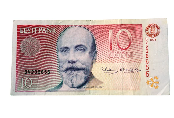 Банкнота эстонских 10 крон — стоковое фото