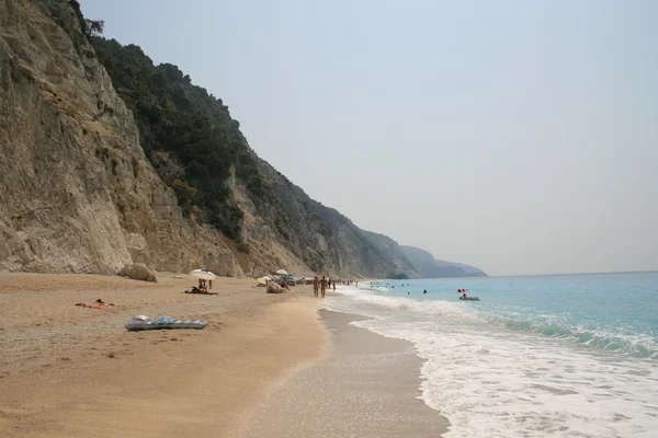 Praia na ilha de Lefkada — Fotografia de Stock