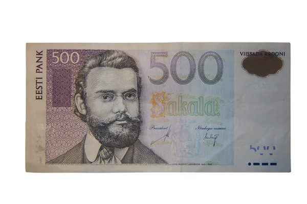 Notas de banco estónias 500 coroas — Fotografia de Stock