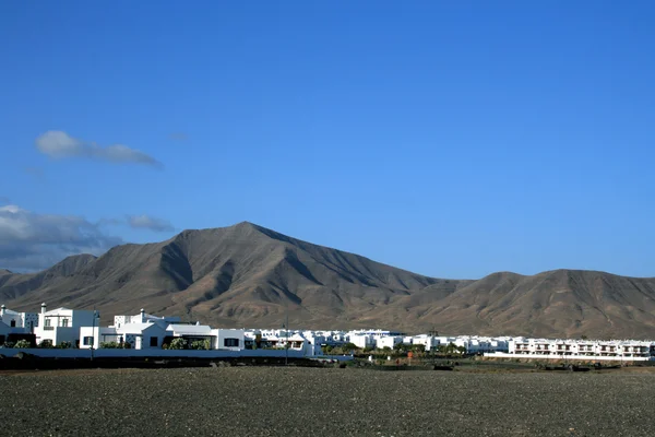 Village On Lanzarote Island, pôr do sol — Fotografia de Stock