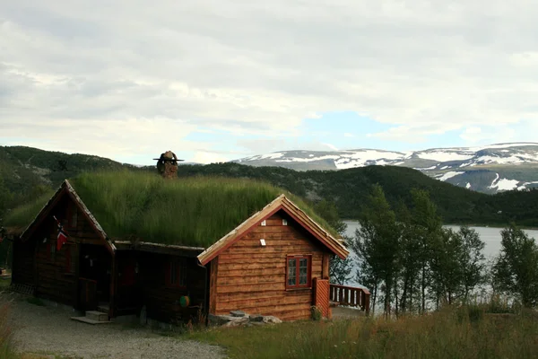 Norweski drewniany dom — Zdjęcie stockowe