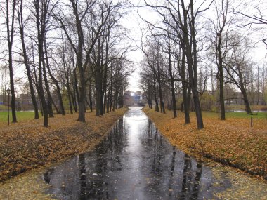 Sonbaharın sonlarında parkta