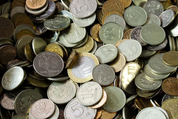 stock image A pile of russian coins