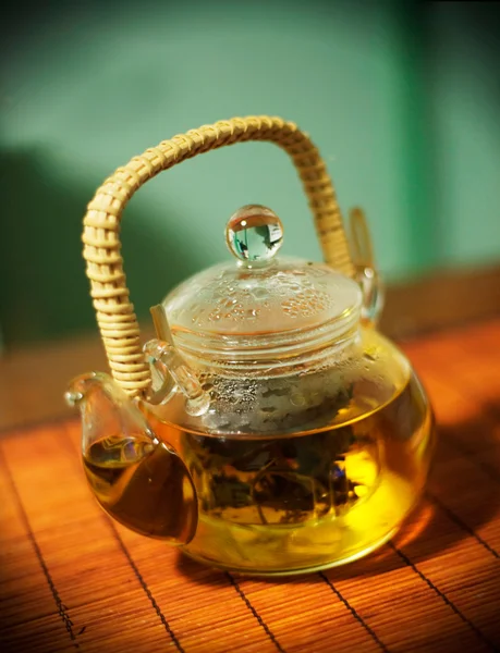 Imbryk zielonej herbaty — Zdjęcie stockowe