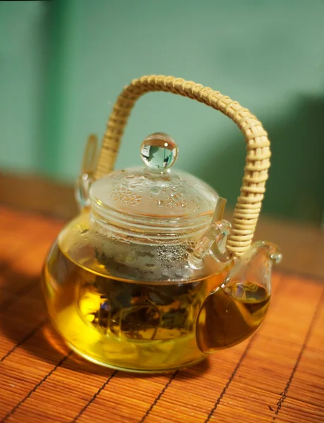 Teiera di tè verde — Foto Stock