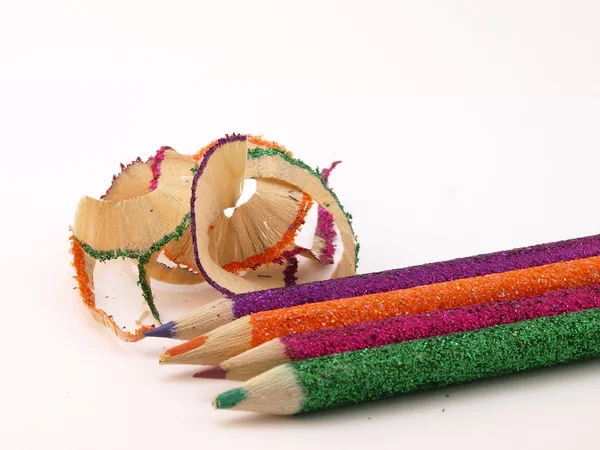 Shavings and pencil — Stock Photo, Image