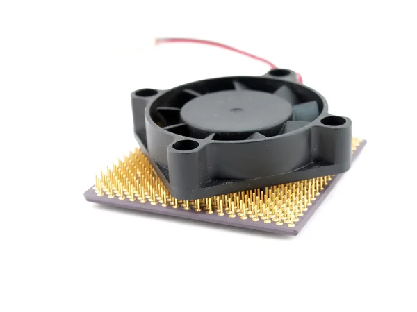 Mikroprocesor a ventilátor — Stock fotografie