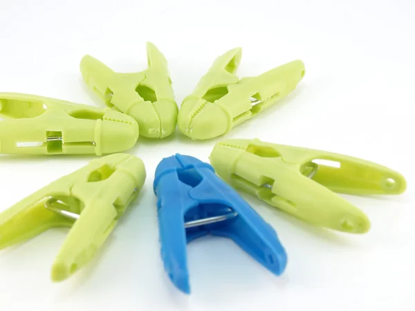Composition from color clothes-pegs — Stock Photo, Image