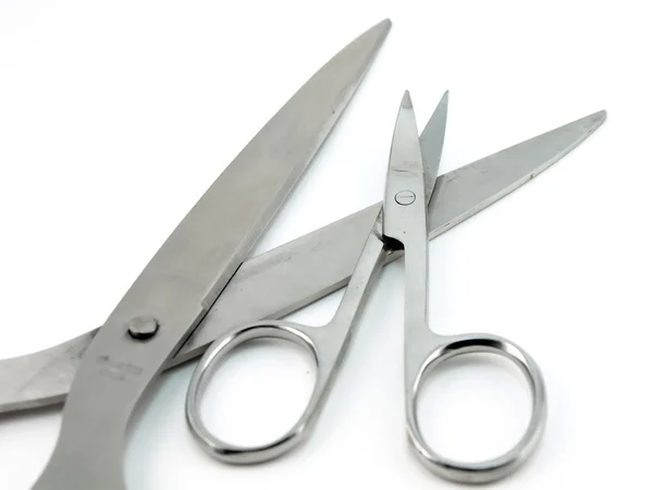 Two metallic scissors — Stock Photo, Image