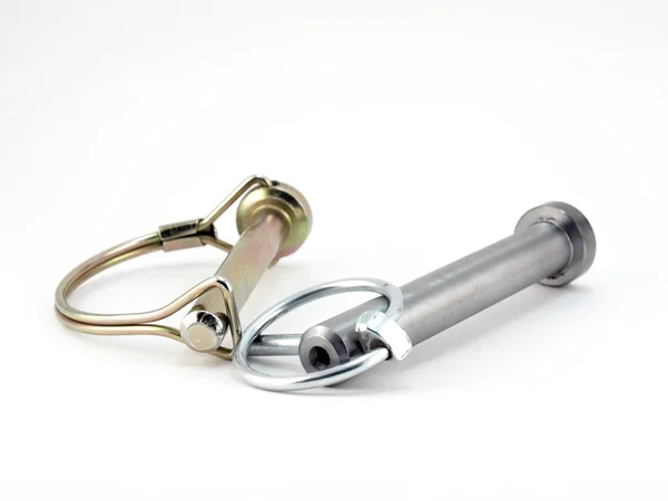 Two metallic axes with stoppers Stock Picture