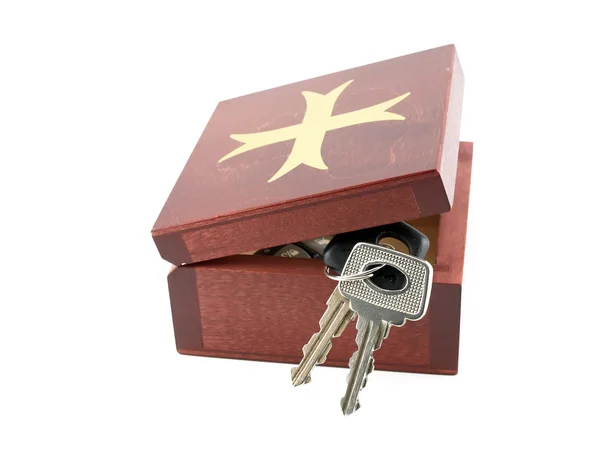 Caixão pequeno com chaves — Fotografia de Stock