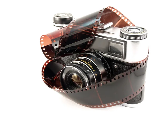 Câmera de filmes antigos com filme — Fotografia de Stock
