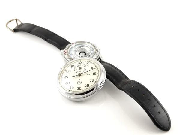 Relógio de pulso e cronômetro — Fotografia de Stock