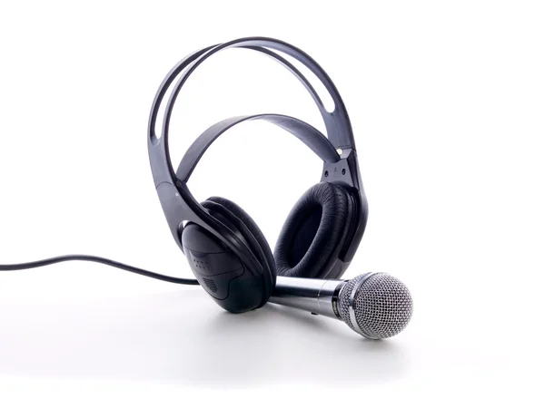 Hörlurar och mikrofon — Stockfoto