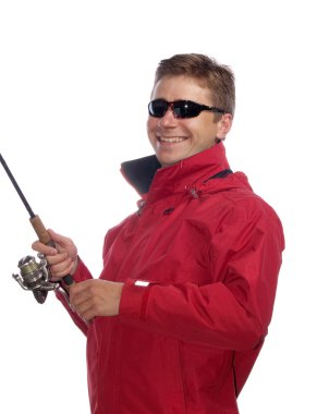 Fisherman with spinning clipart