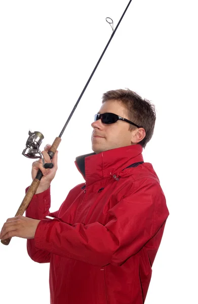 Fisherman with spinning — Stock Photo, Image
