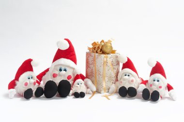 Present and gnomes clipart