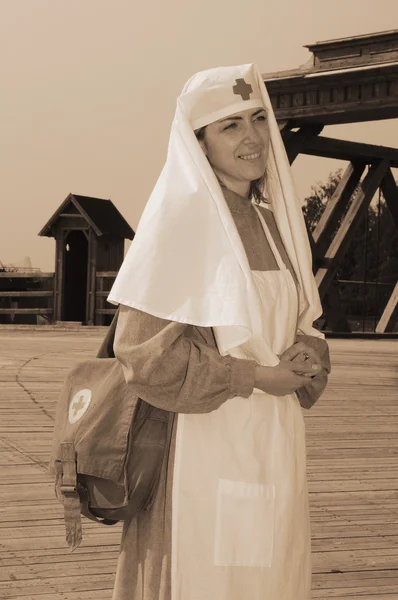 Retro tarzı hemşire resimle — Stok fotoğraf